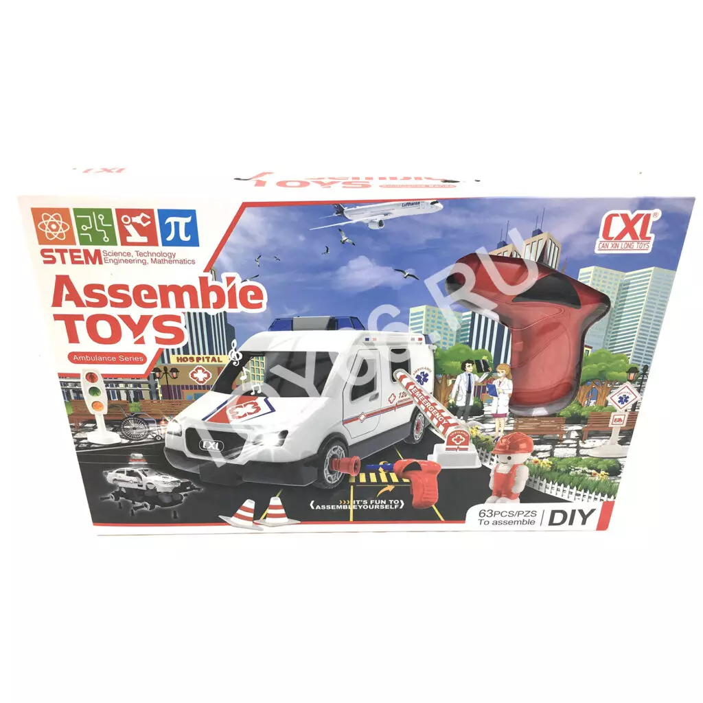 Машина Скорая помощь конструктор 63 дет. CXL200-57B