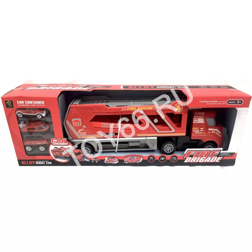 Пожарная машина автовоз с машинками JM-1A