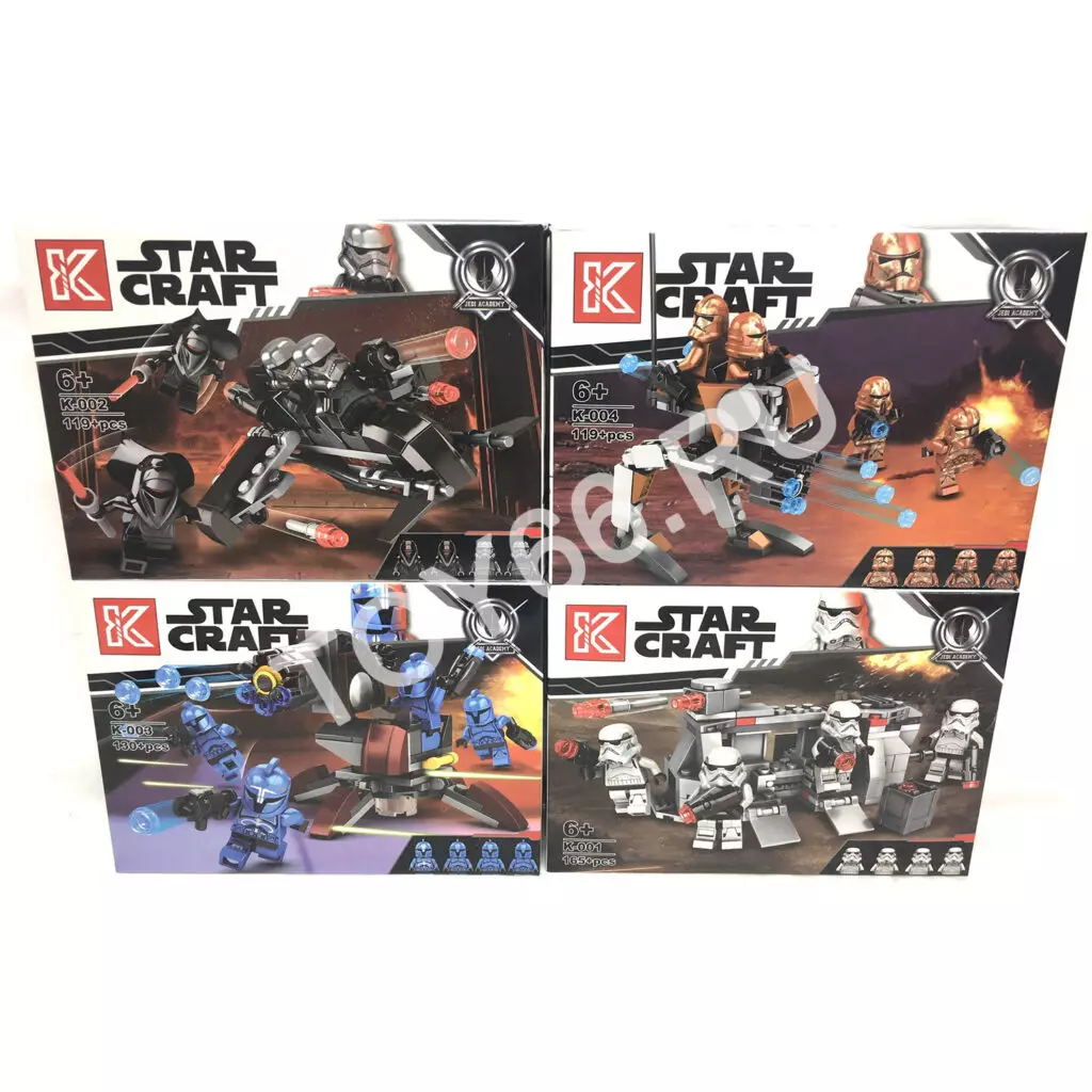 Конструктор Звёздные войны 4 шт. в блоке K-001-002-003-004