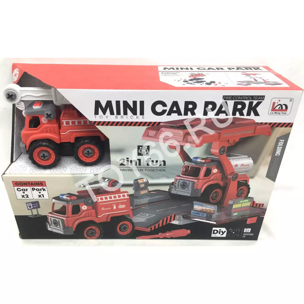 Машина Пожарная с паркингом и отвёрткой LM9038-1-2-3