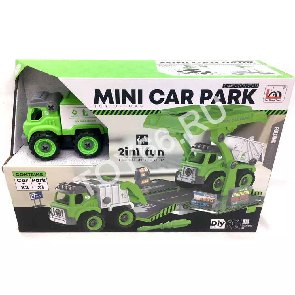 Машина Мусоровоз с паркингом и отвёрткой LM9048-1A-2A