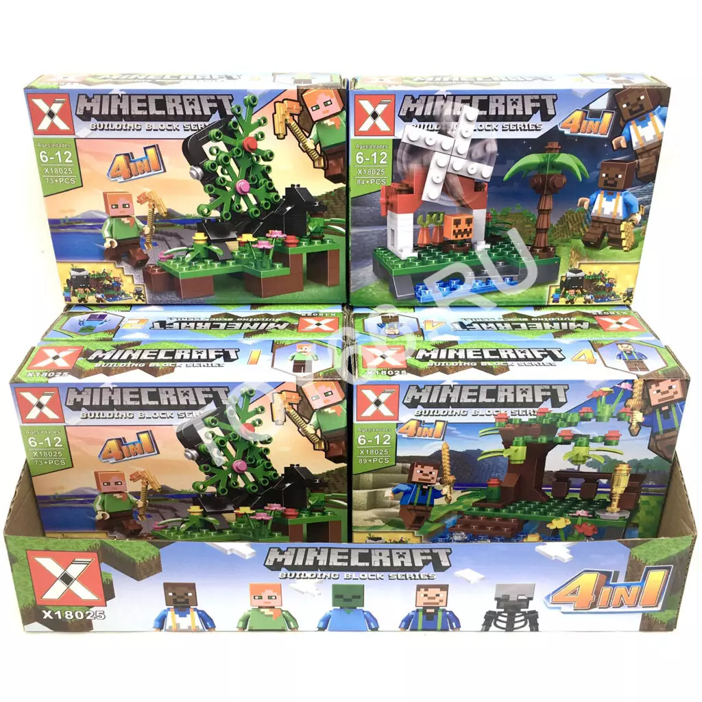 Конструктор Герои из кубиков 8 шт. в блоке X18025