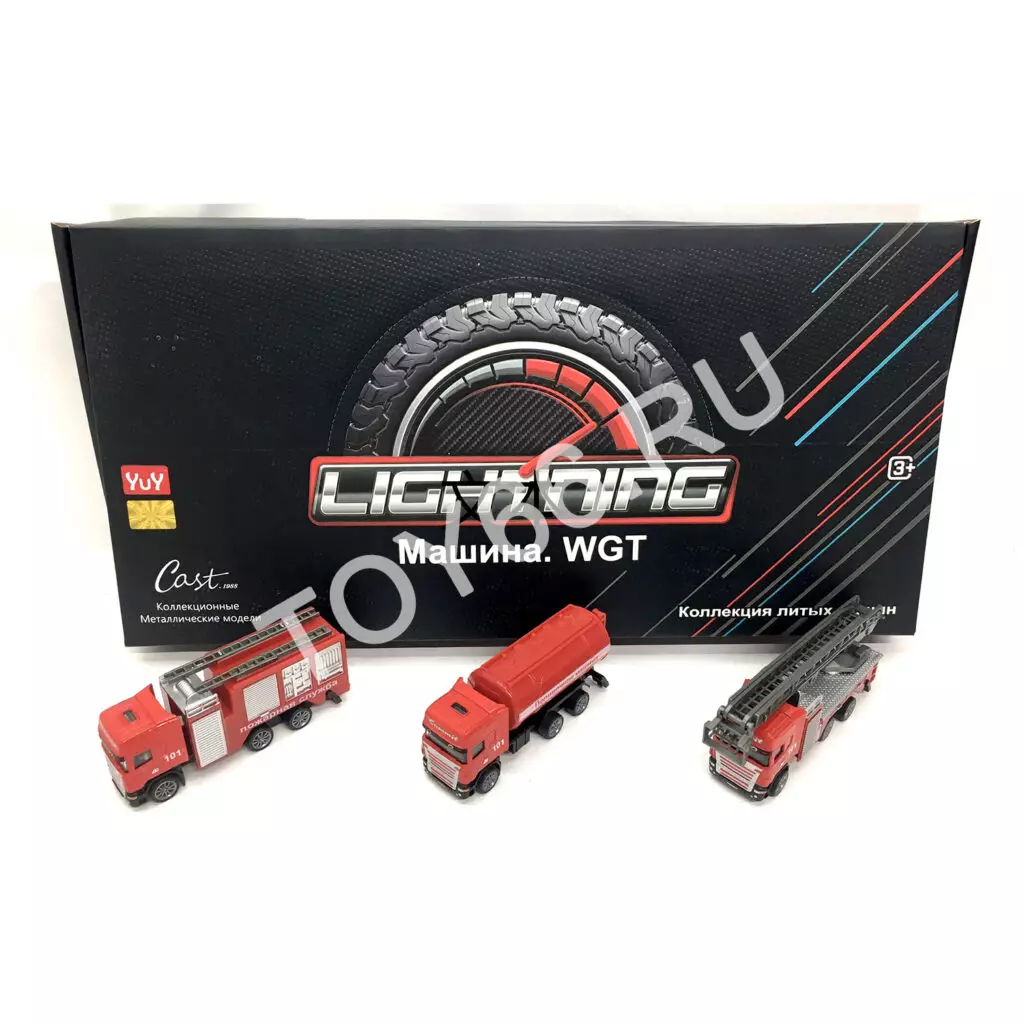 Модельки машин Пожарная служба (металл) 12 шт. в блоке YU7296B