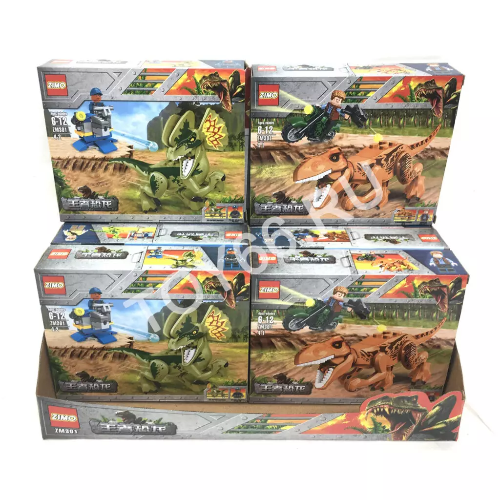 Конструктор Дино 8 шт. в блоке ZM301