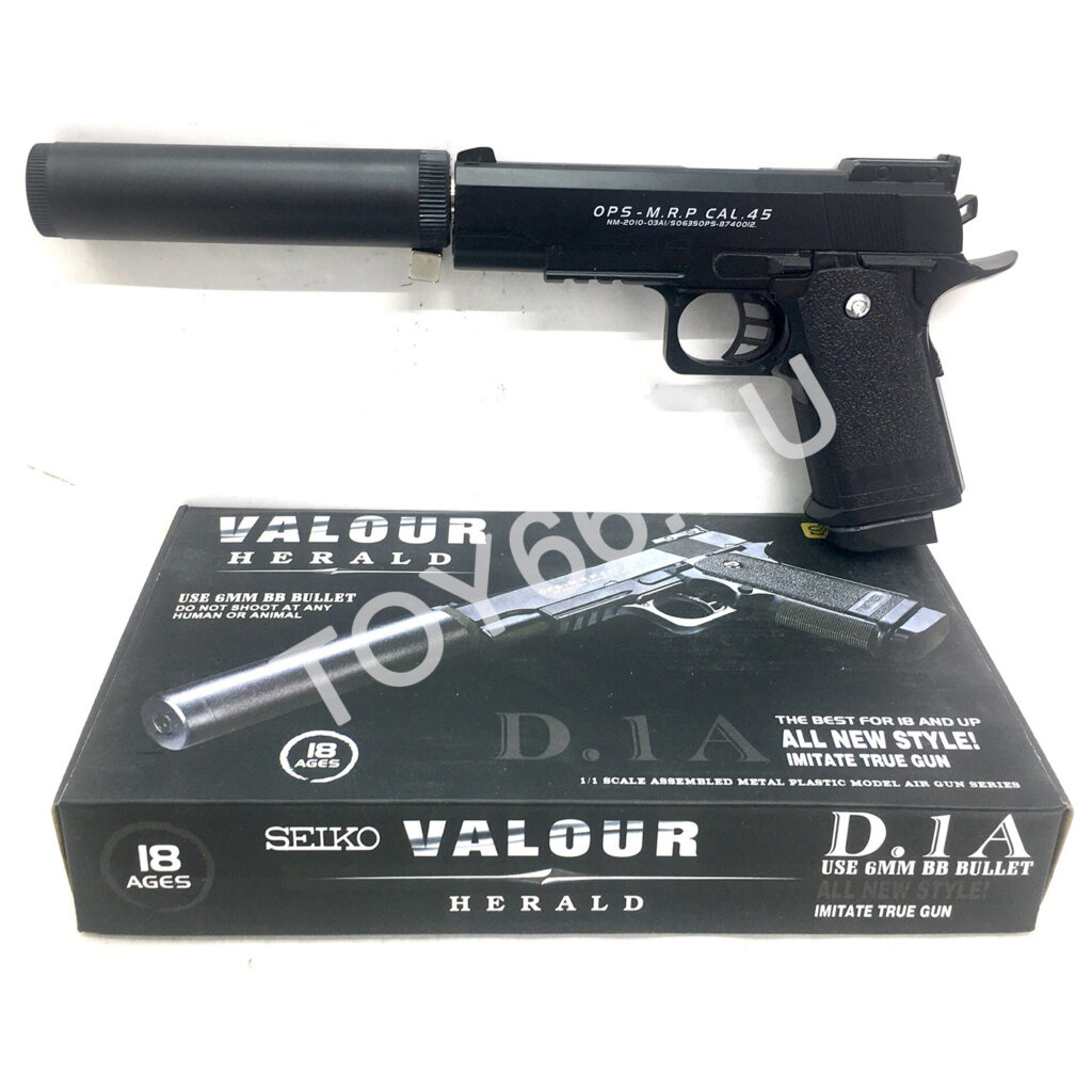 Пистолет с глушителем (метелл) D1A - Детские игрушки по оптовым ценам