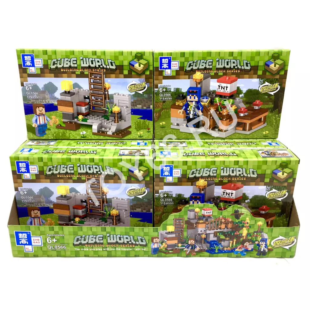 Конструктор Герои из кубиков 8 шт. в блоке QL0566