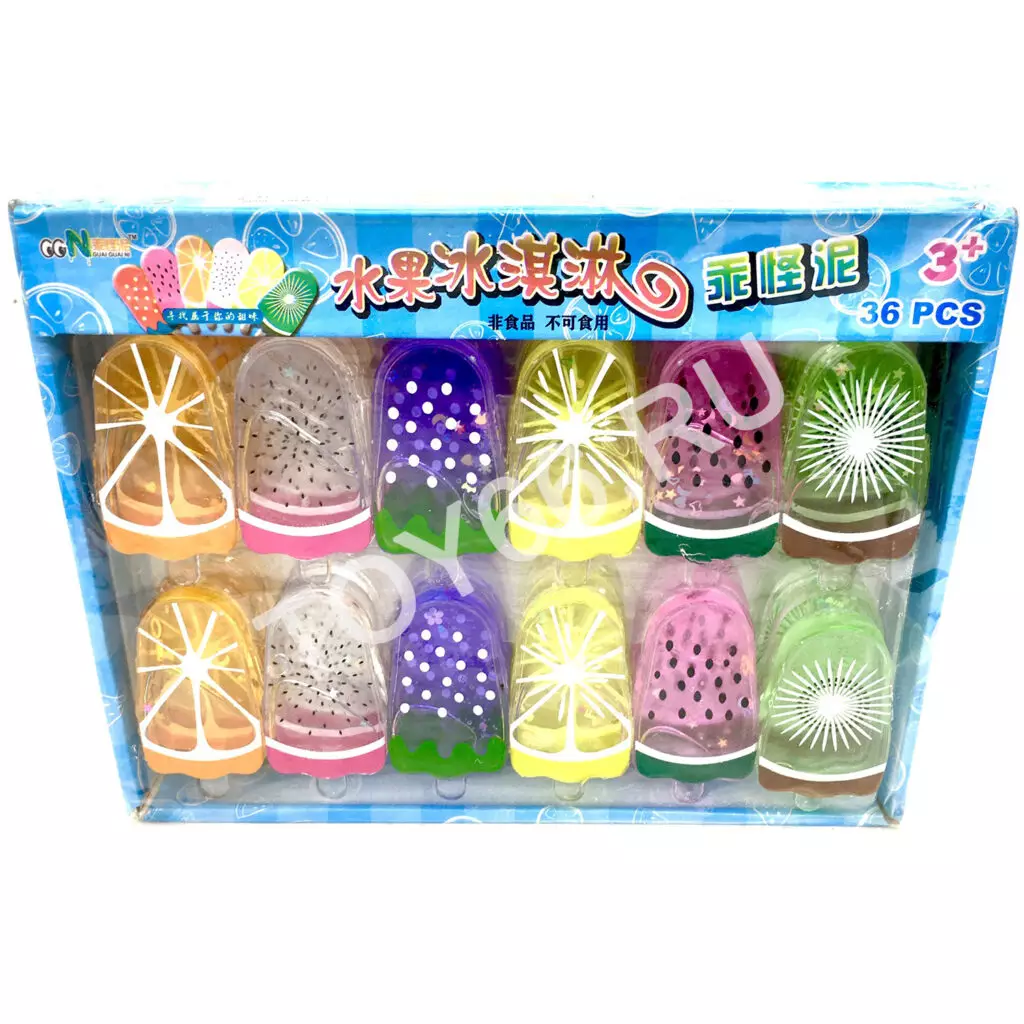 Лизун фрукт.мороженное 36шт. в блоке 28517-76008