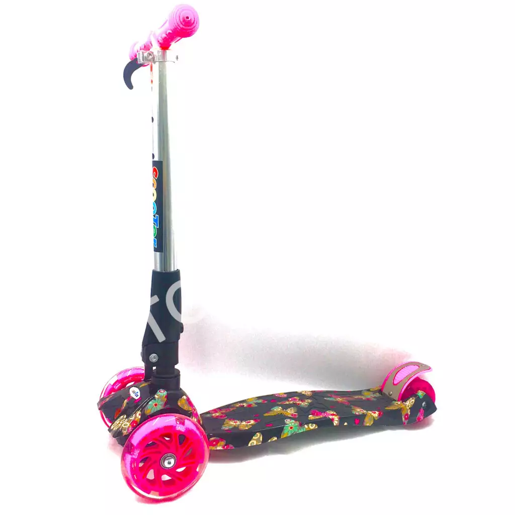 Самокат с высокой ручкой (свет. колеса) 4108P