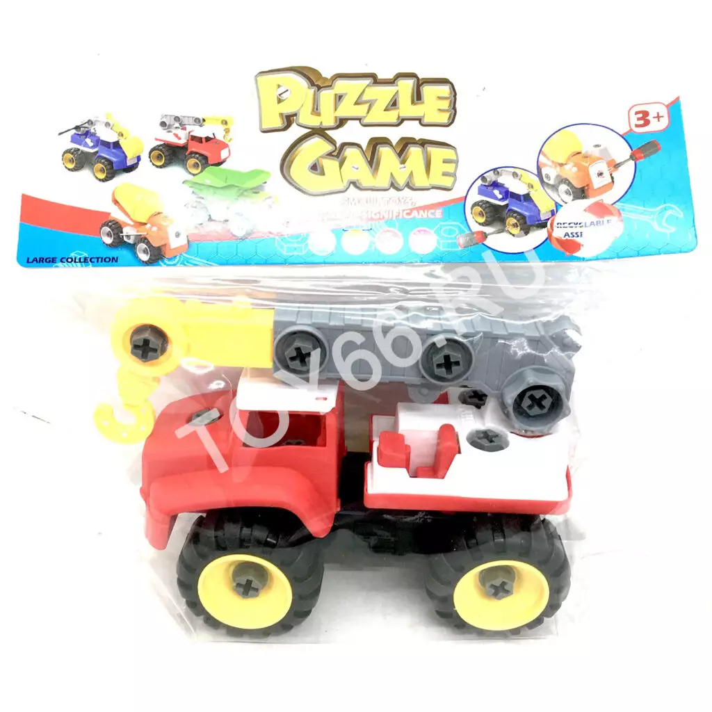 Машинка конструктор с отвёрткой в пакете 555-21A