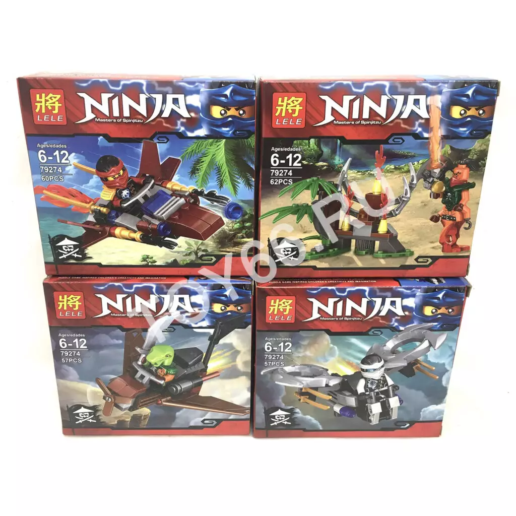 Конструктор Ниндзя 62 дет. 8 шт в блоке 79274