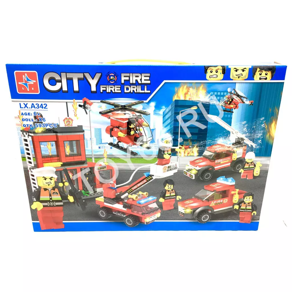 Конструктор Пожарная станция 593 дет. LXA342
