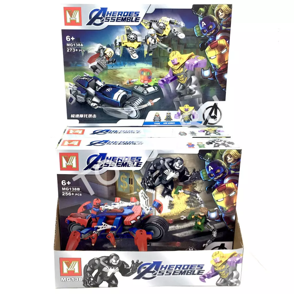 Конструктор Супергерои 4 шт. в блоке MG138