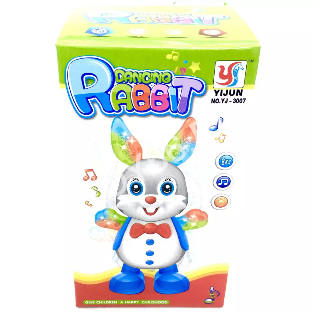 Зайчик танцующий свет звук YJ-3007