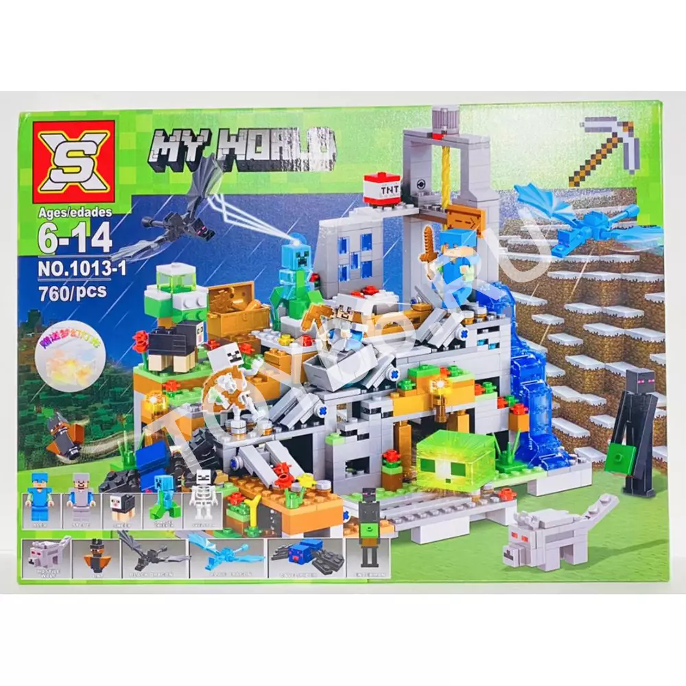 Конструктор Майнкрафт «Горная пещера» (760 дет) 1013-1