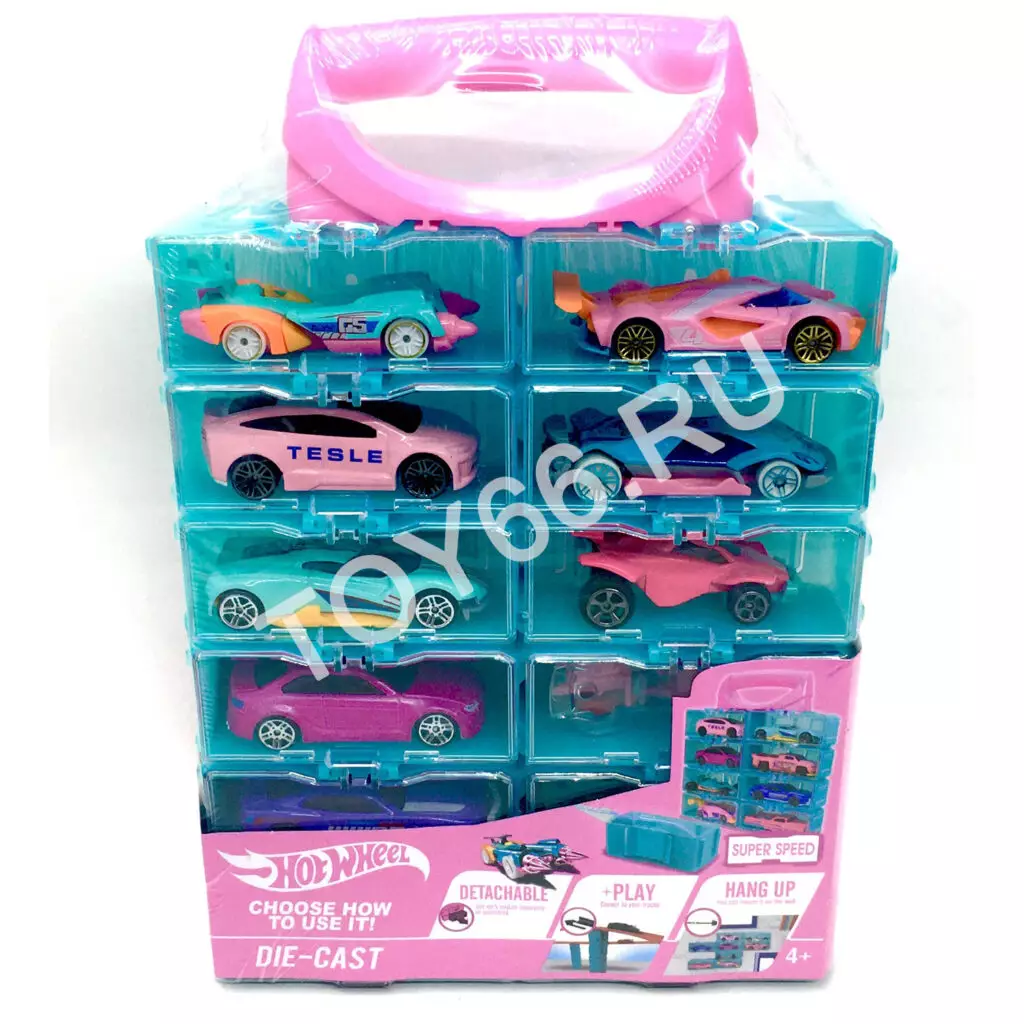 Модельки Хот Вилс (розовые) в кейсе 12 шт. в наборе 618-12P