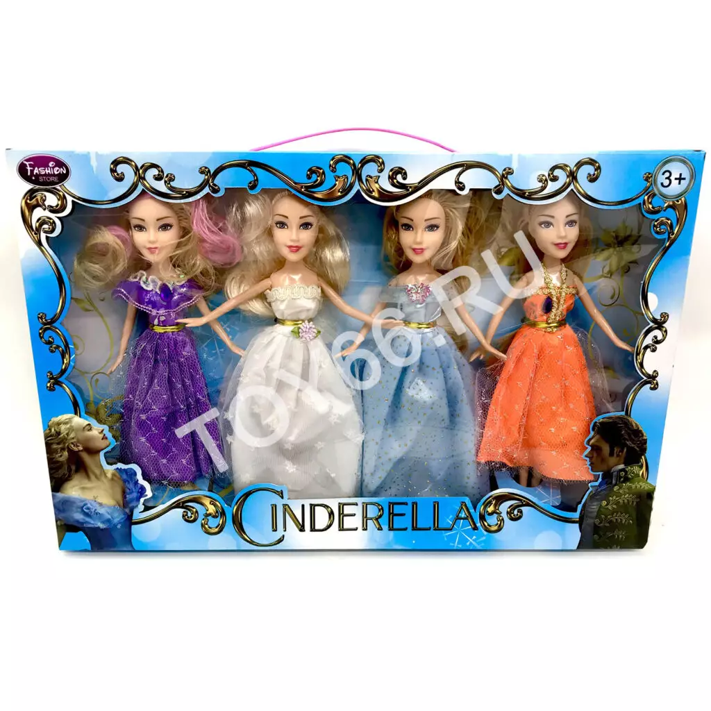 Кукла Золушка набор 4 героя 8060B