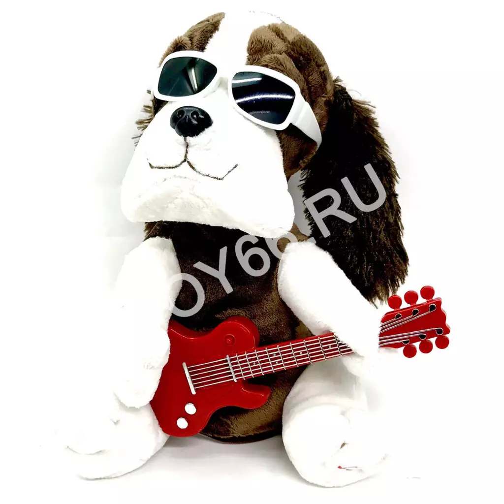 Мягкая игрушка Собака с гитарой (муз.) 9844