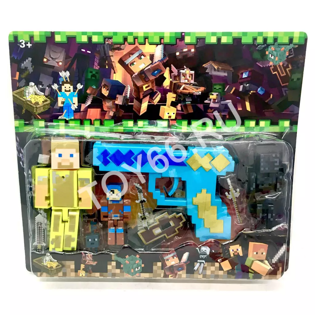 Фигурки с оружием Герои из кубиков на блистере J91