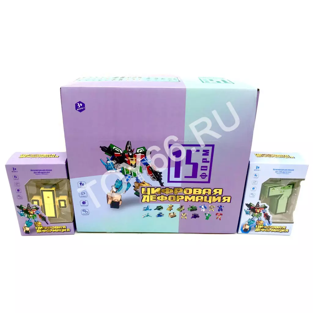 Робот трансформер Цифры 15 шт. в блоке LB-203E