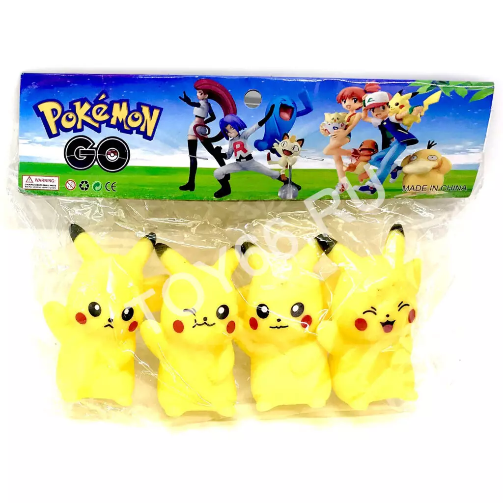 Покемоны резиновые 4 шт. в пакете LY-009