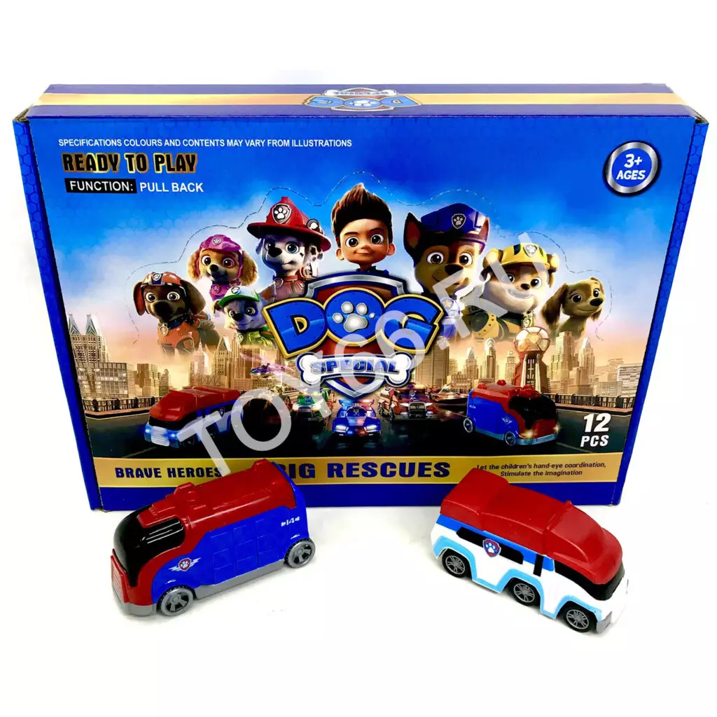 Машинки Собачки 12 шт. в блоке PB9922