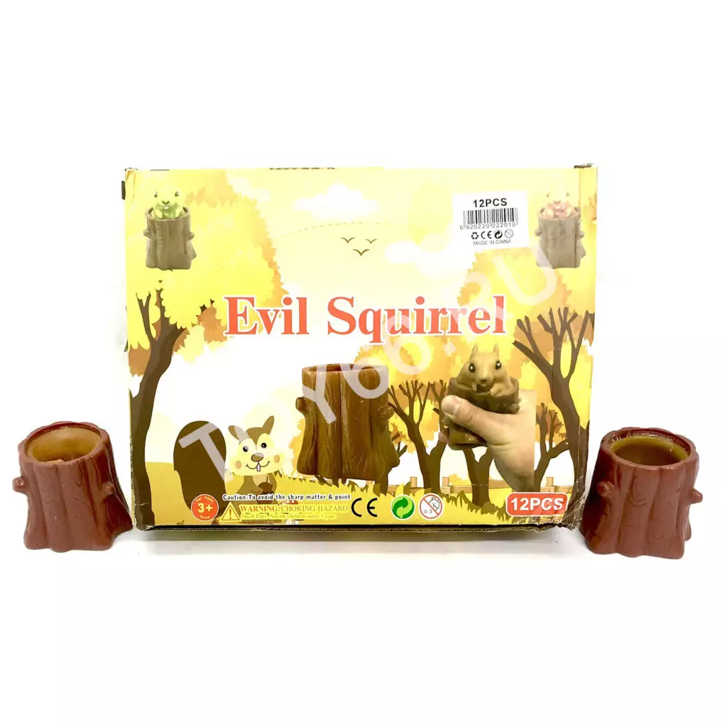 Антистресс белочка в дупле 12 шт в блоке SSB