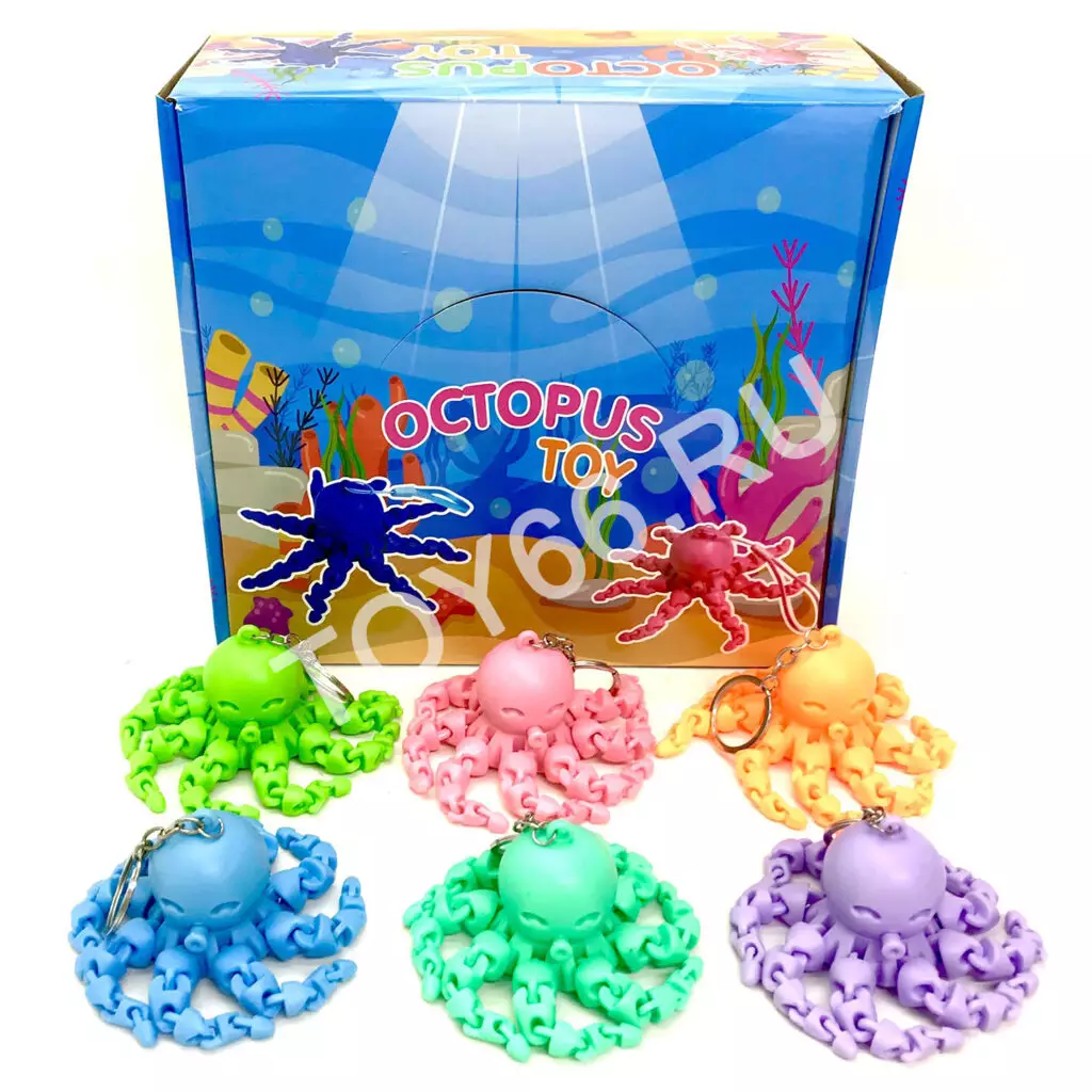 Брелок осьминог 24 шт в блоке WJ105 Брелок осьминог 24 шт в блоке WJ105