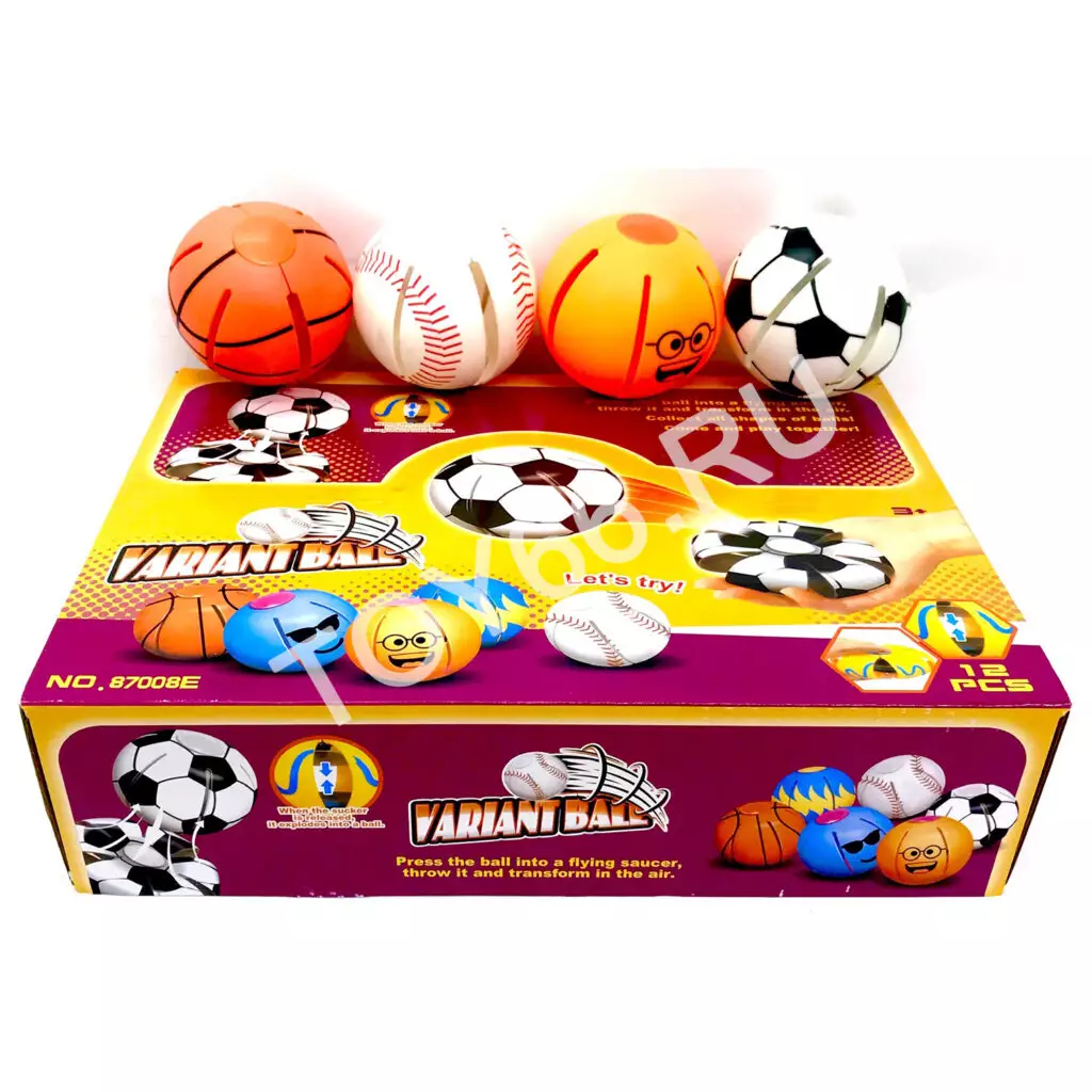 Пружинящий мячик, 12 шт в блоке WJ109D