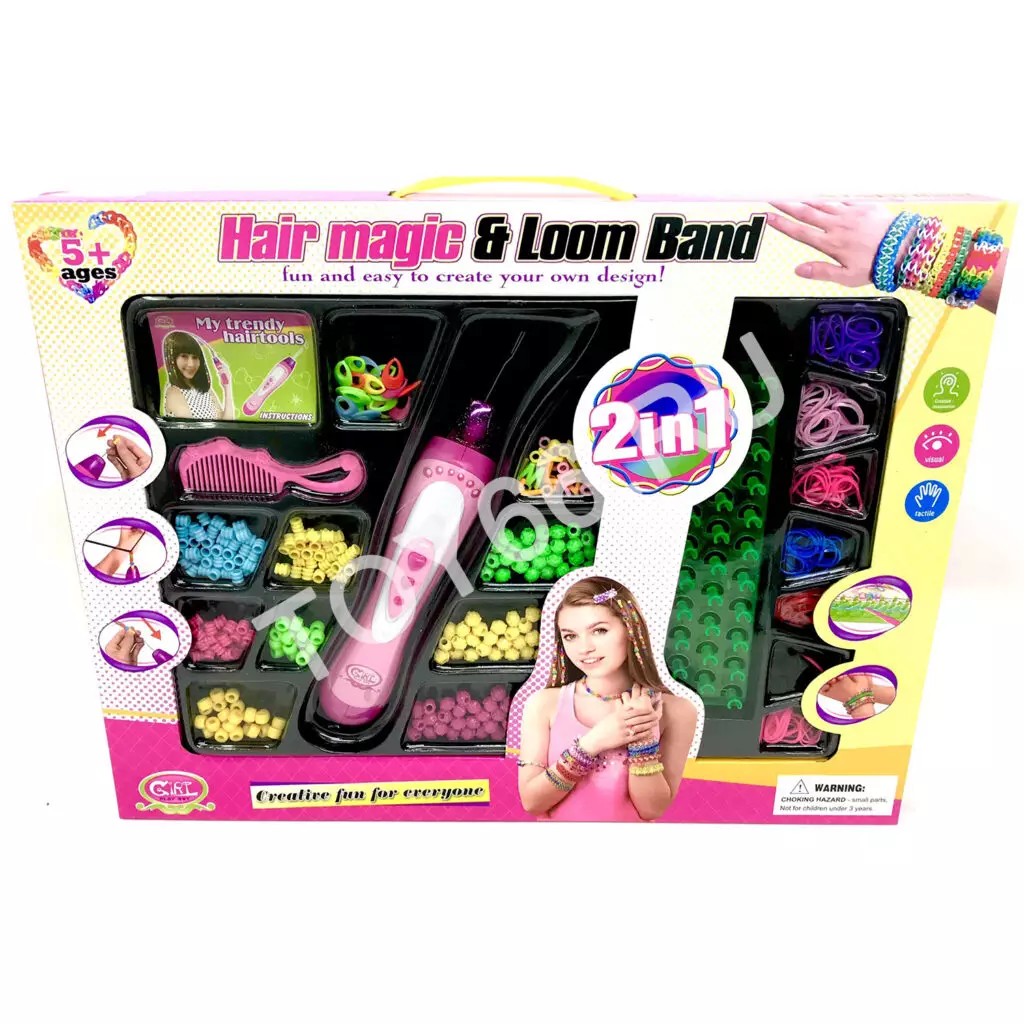 Набор для плетения браслетов + аксессуары для волос 1201