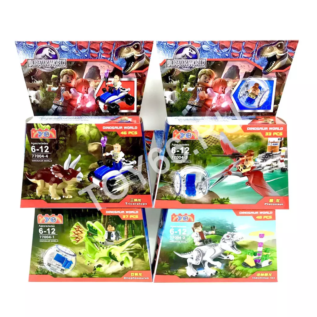 Конструктор Дино 8 шт в блоке 77004