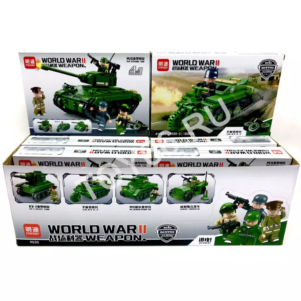 Конструктор Танк 8 шт. в блоке 9030