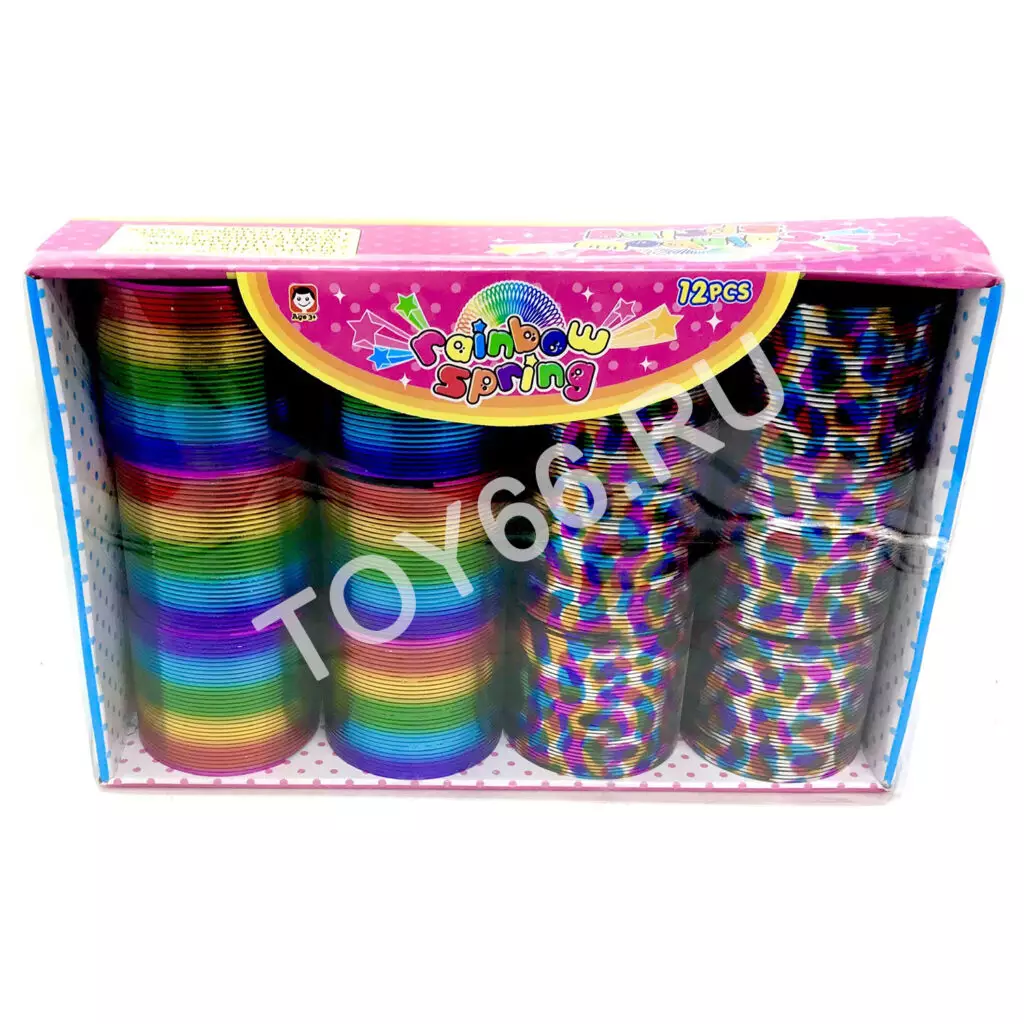 Пружинка Радуга 12 шт. в блоке A7512-8S