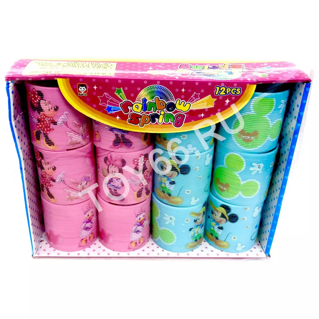 Пружинка Радуга 12 шт. в блоке B1219-21