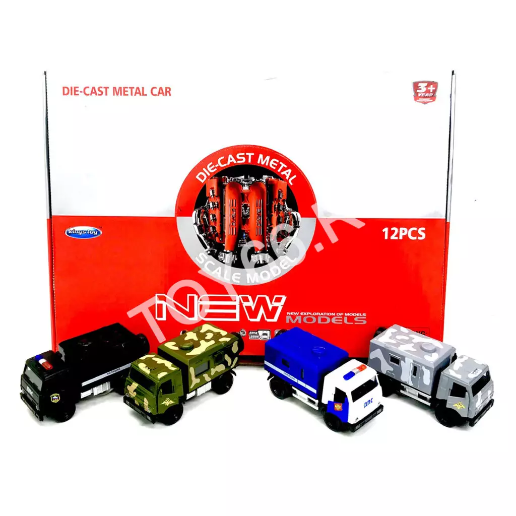 Модельки машин Армия (металл) 12 шт. в блоке FY5077P-12D