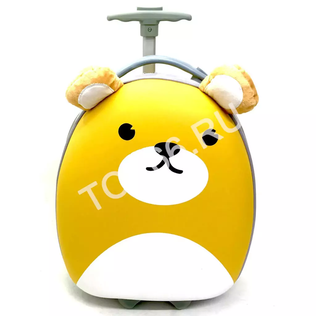 Чемодан с выдвижной ручкой Собачка (жёлтый) HY006
