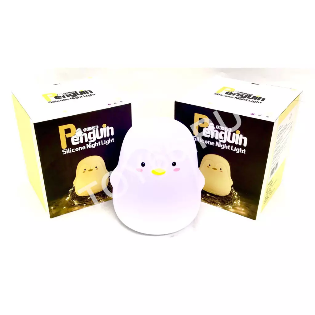 Силиконовый светильник-ночник «Пингвин» с эффектом смены цвета и USB LJC-129