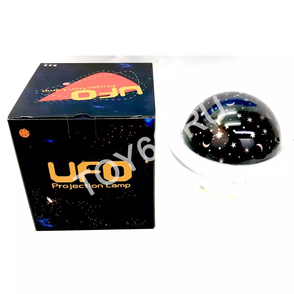 Ночник-проектор НЛО со светодиодной проекцией, 6 режимов смены цветов, USB, вращающийся на 360° LJC-133