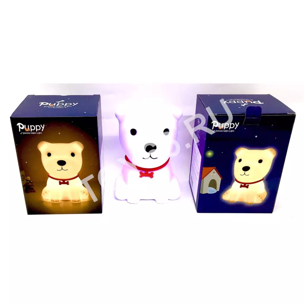 Силиконовый светильник-ночник «Щенок» с эффектом смены цвета и USB LJC-148