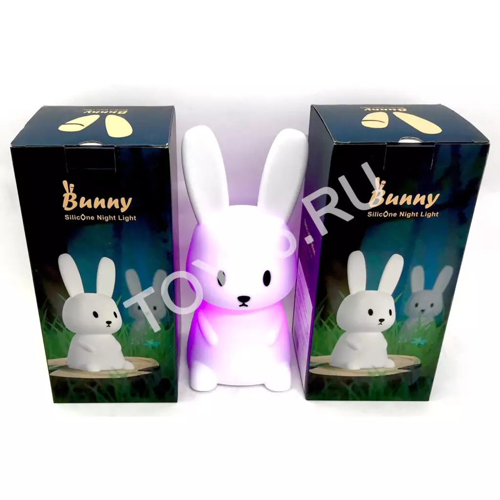 Силиконовый светильник-ночник «Зайчик» с эффектом смены цвета и USB LJC-154