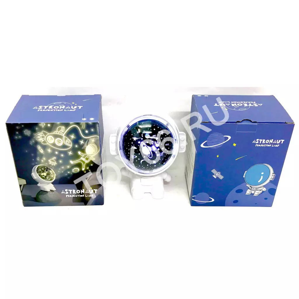 Музыкальный ночник проектор звёдного неба «Космонавт» смена цветов, USB, вращающение головы на 360° LJC-174