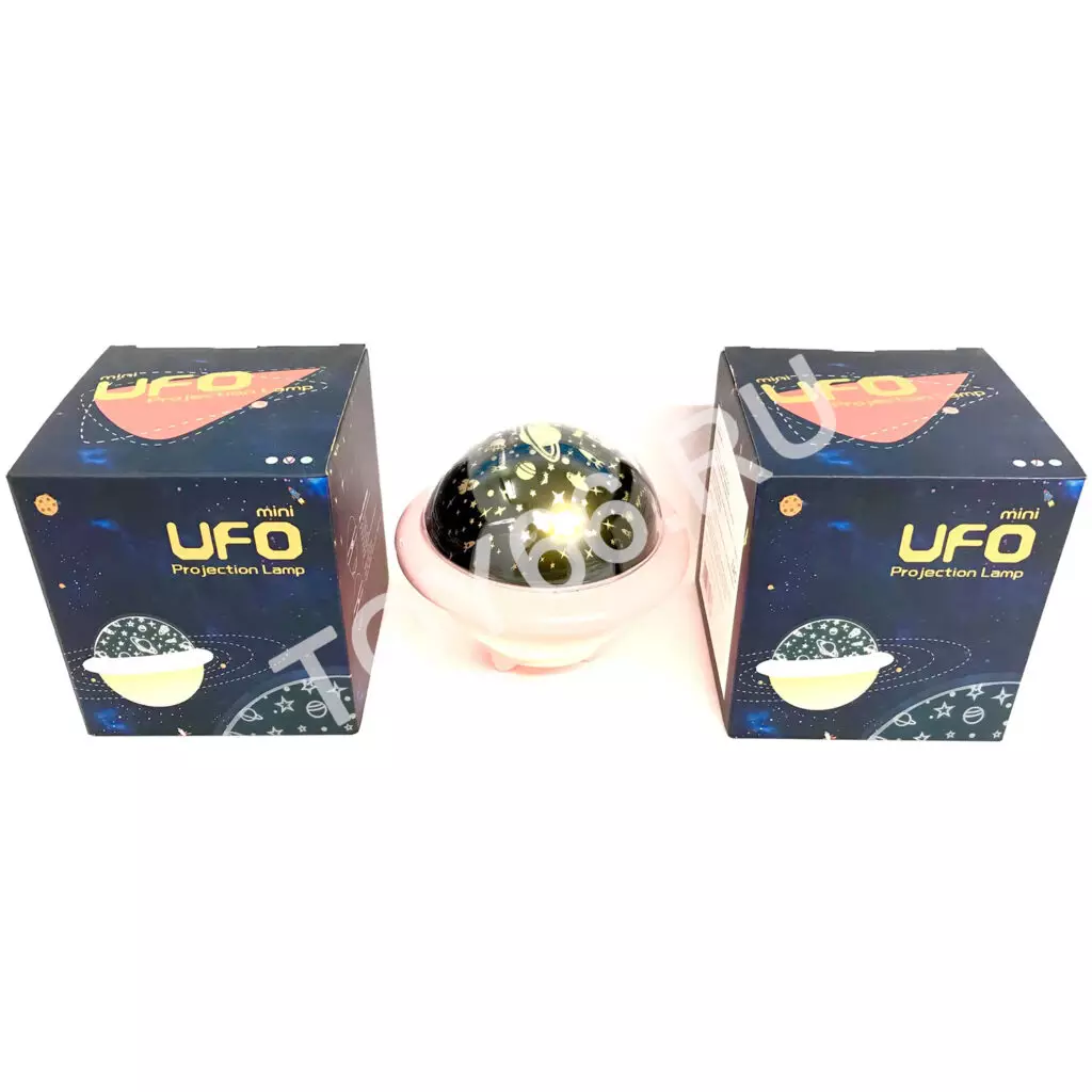 Ночник-проектор НЛО со светодиодной проекцией, смена цветов, USB, вращающийся на 360° LJC-178