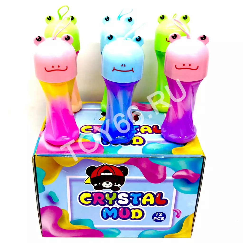 Лизун слайм Лягушка 12 шт в блоке LY-88