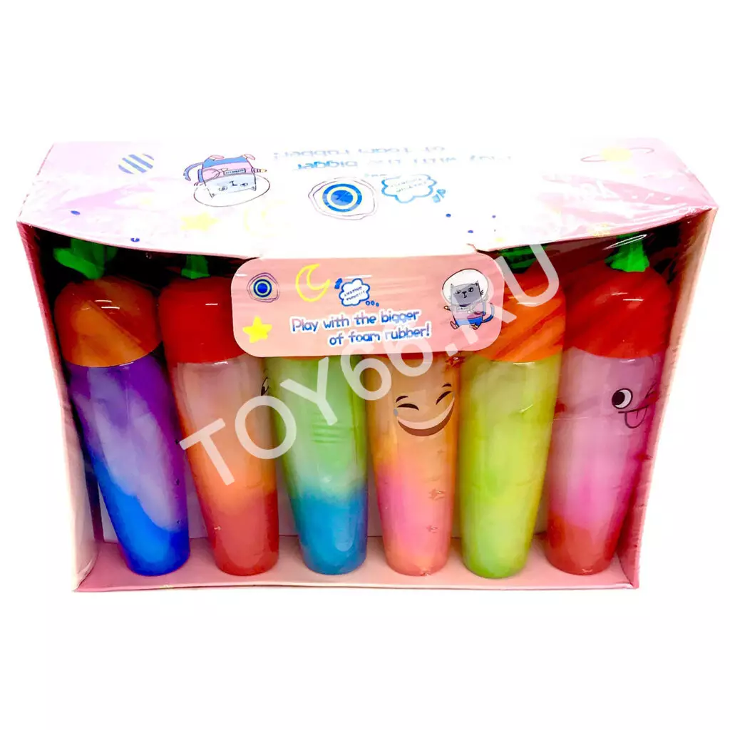 Лизун морковка 12 шт. в блоке LY-91