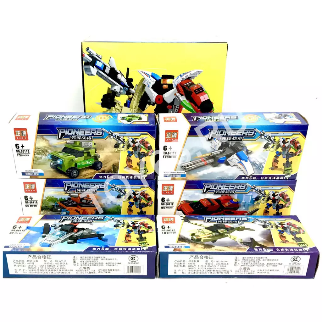 Конструктор Трансформеры 6 в 1, 6 шт в блоке ZB6611