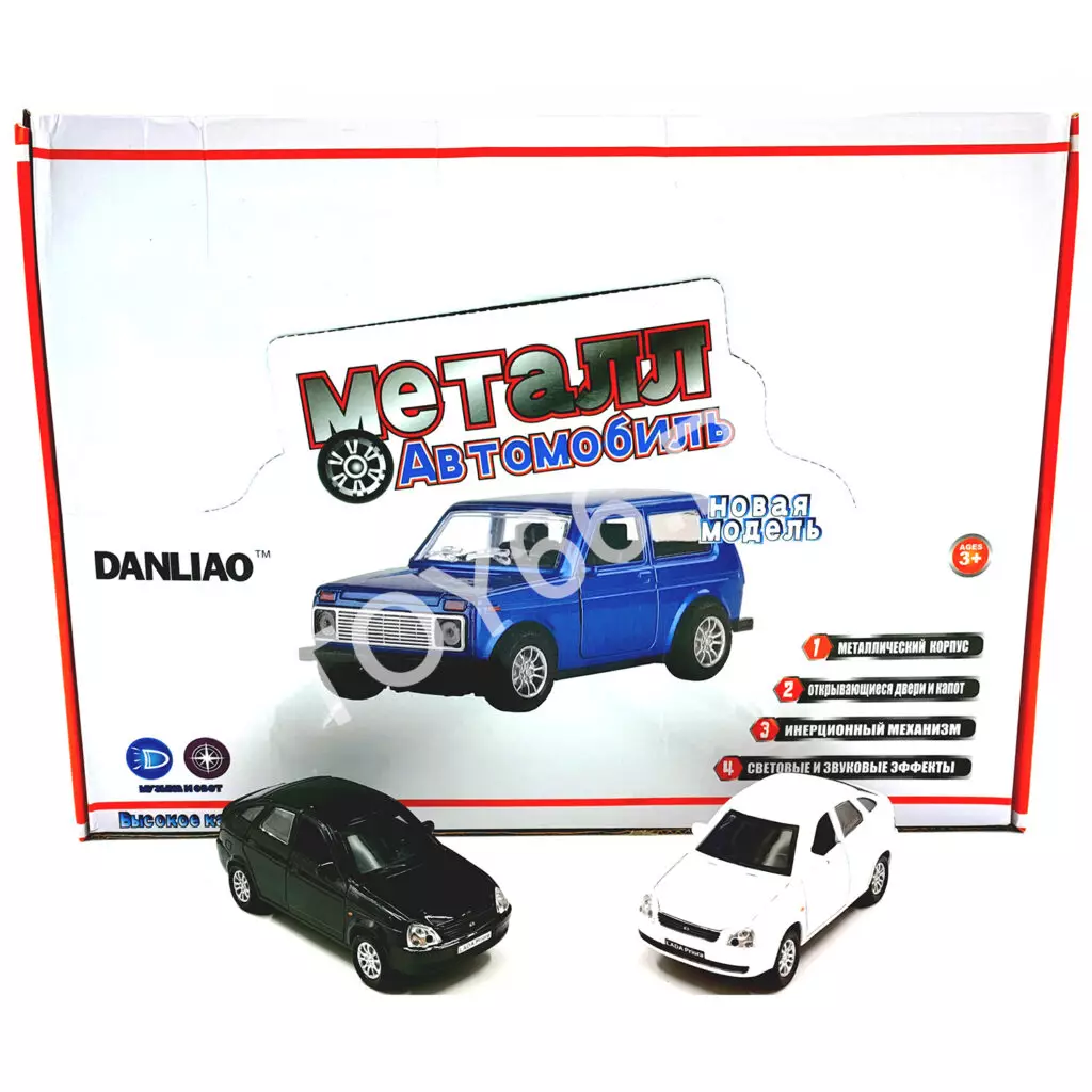 Машинки металл 12 шт в блоке 1806D