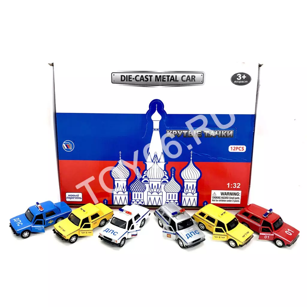 Машинки металл 12 шт в блоке TCC187P-188P-12D